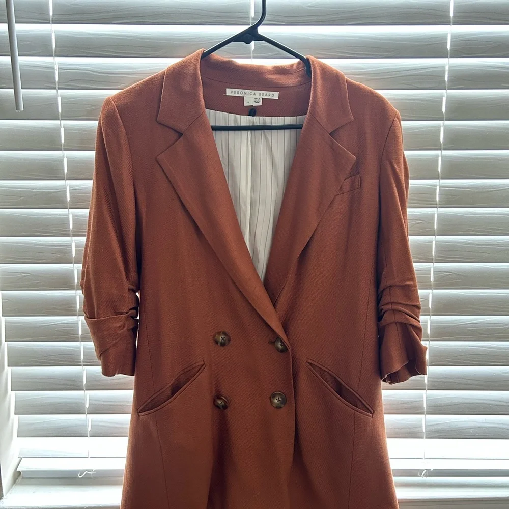 Veronica Beard Rust Double-Breasted Blazer - Picture 1 of 6